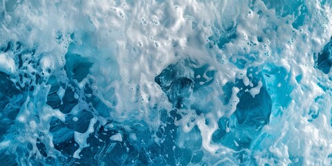 Glacial ice melt, with translucent blues and whites, abstractly depicting the melting patterns of ancient ice