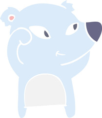 cute flat color style cartoon bear