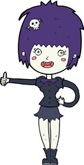 cartoon vampire girl giving thumbs up sign
