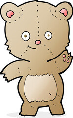 Obraz premium cartoon waving teddy bear