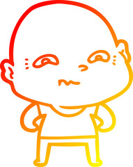 warm gradient line drawing cartoon creepy guy