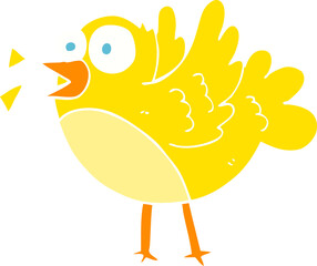 flat color illustration of a cartoon bird