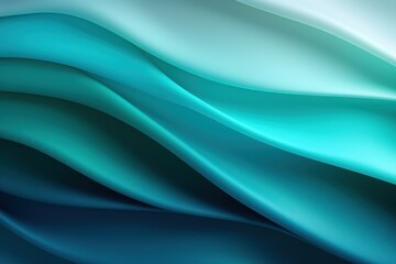 Delightful turquoise fabric background with smooth folds of thin silk, wavy pattern, dynamic minimal background for advertising, wallpaper or web