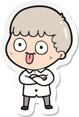 sticker of a cartoon man staring