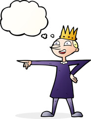 cartoon pointing prince with thought bubble