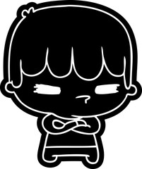 cartoon icon of a kawaii cute cross boy