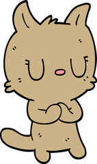 cartoon doodle happy cat