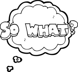 thought bubble cartoon so what? symbol
