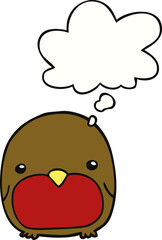 cute cartoon penguin and thought bubble