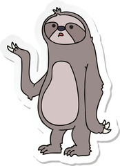 sticker of a quirky hand drawn cartoon sloth