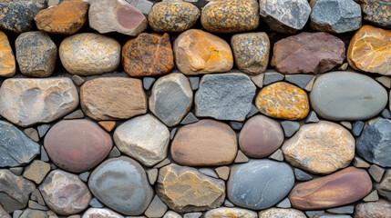 A dense wall of varied rocks and stones.
