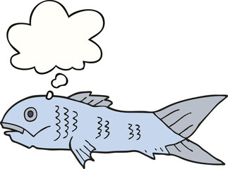 cartoon fish and thought bubble
