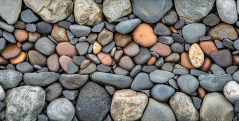 Colourful stones tightly packed together.