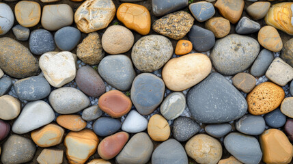Colourful stones tightly packed together.
