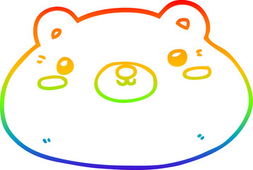 rainbow gradient line drawing cartoon bear