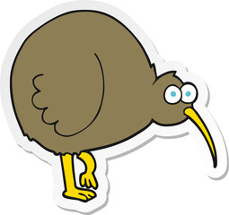 sticker of a cartoon kiwi bird