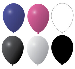 set of colorful balloons