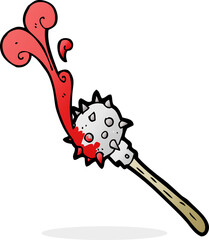 cartoon bloody medieval mace