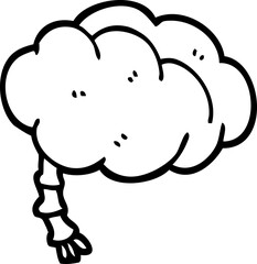black and white cartoon brain