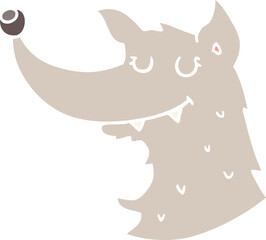 flat color style cartoon wolf