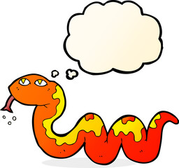 cartoon snake with thought bubble
