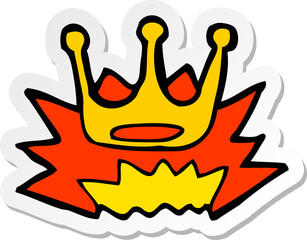 sticker of a cartoon crown symbol