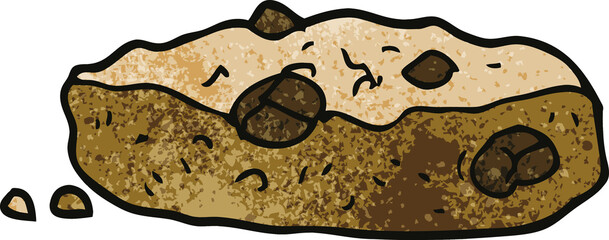cartoon doodle choclate chip cookie