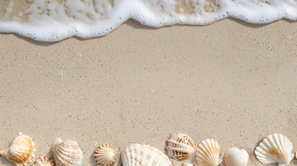 Fototapeta na wymiar Foamy sea wave on a smooth sandy beach.