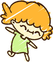 Happy Woman Chalk Drawing