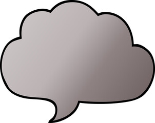 cartoon doodle grey speech bubble