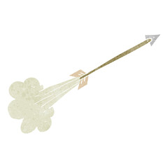 retro cartoon flying arrow