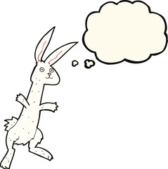 cartoon rabbit with thought bubble
