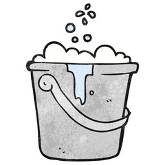 textured cartoon cleaning bucket