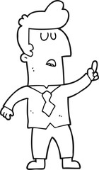 black and white cartoon businessman