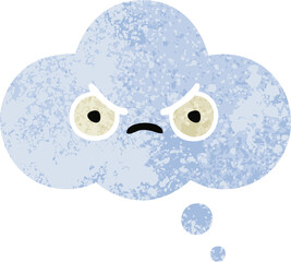 retro illustration style cartoon thought bubble