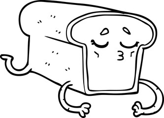 line drawing cartoon loaf of bread