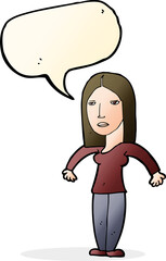 cartoon annoyed woman with speech bubble