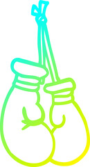 cold gradient line drawing cartoon boxing gloves