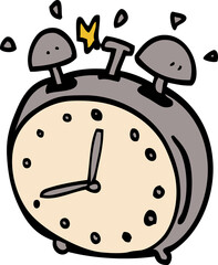 cartoon doodle alarm clock