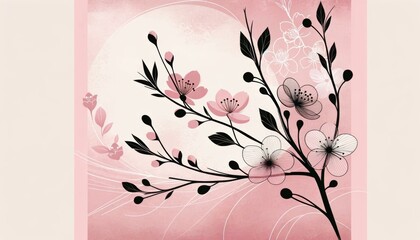 Elegant Floral Artwork, Spring Theme