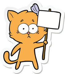 sticker of a cartoon cat