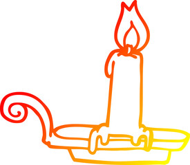 warm gradient line drawing cartoon burning candle