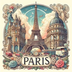 Illustration of Paris, France