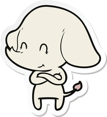 sticker of a cute cartoon elephant