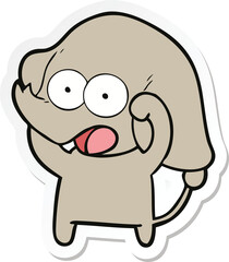 sticker of a cute cartoon elephant