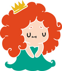 cartoon of a cute kawaii princess girl