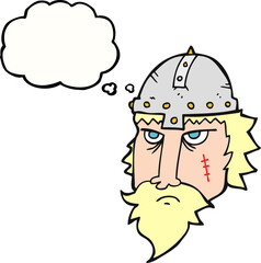 thought bubble cartoon viking warrior