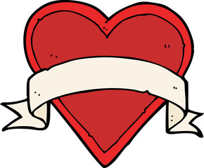 cartoon love heart tattoo