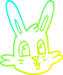 cold gradient line drawing cartoon bunny face
