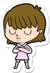 sticker of a cartoon woman